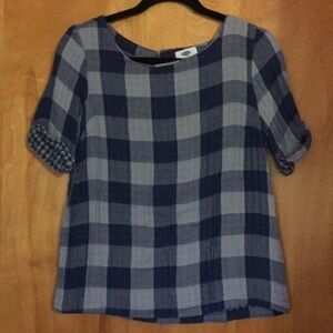 Blue gingham top